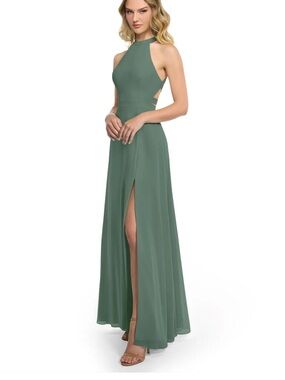 Azazie Clarice Chiffon Eucalyptus